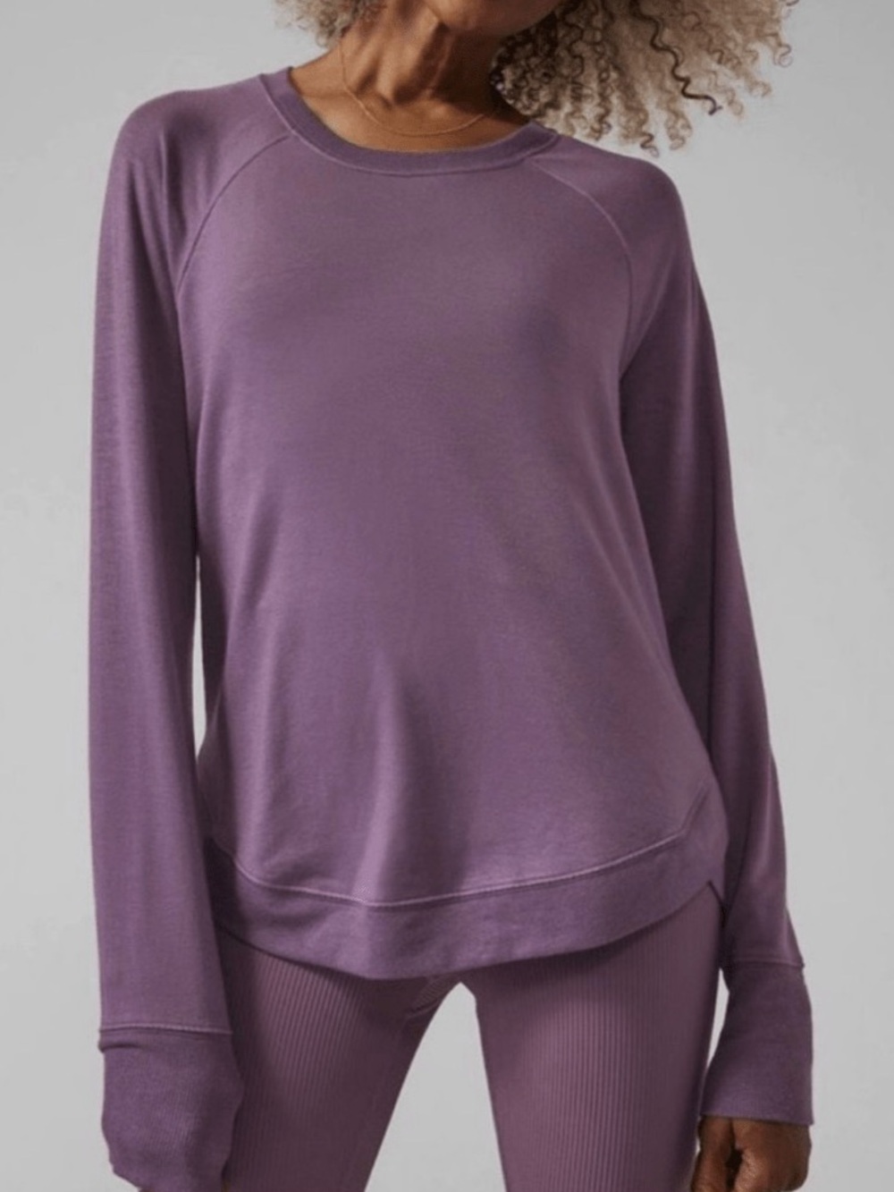 Athleta NWT Mindset Sweatshirt Purple Relaxed Pullover Women Size 2X